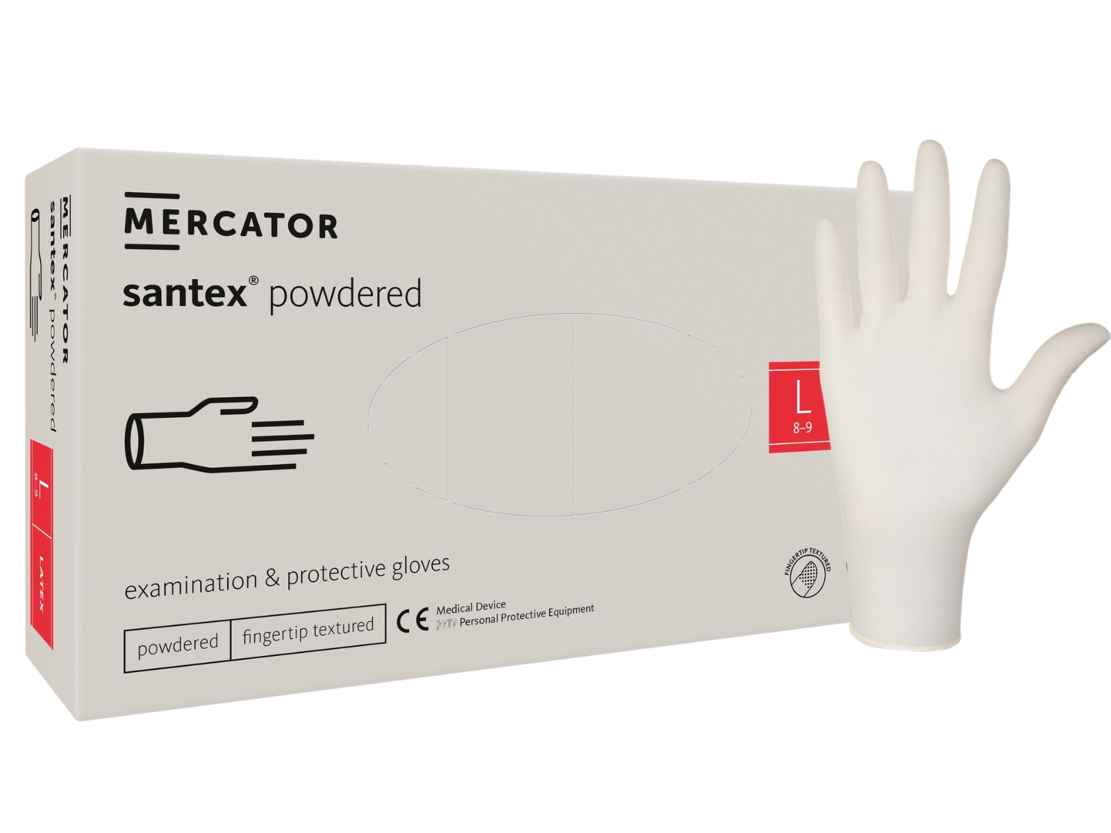 Rękawice Latex Santex L Mercator Pudrowane Txt A100